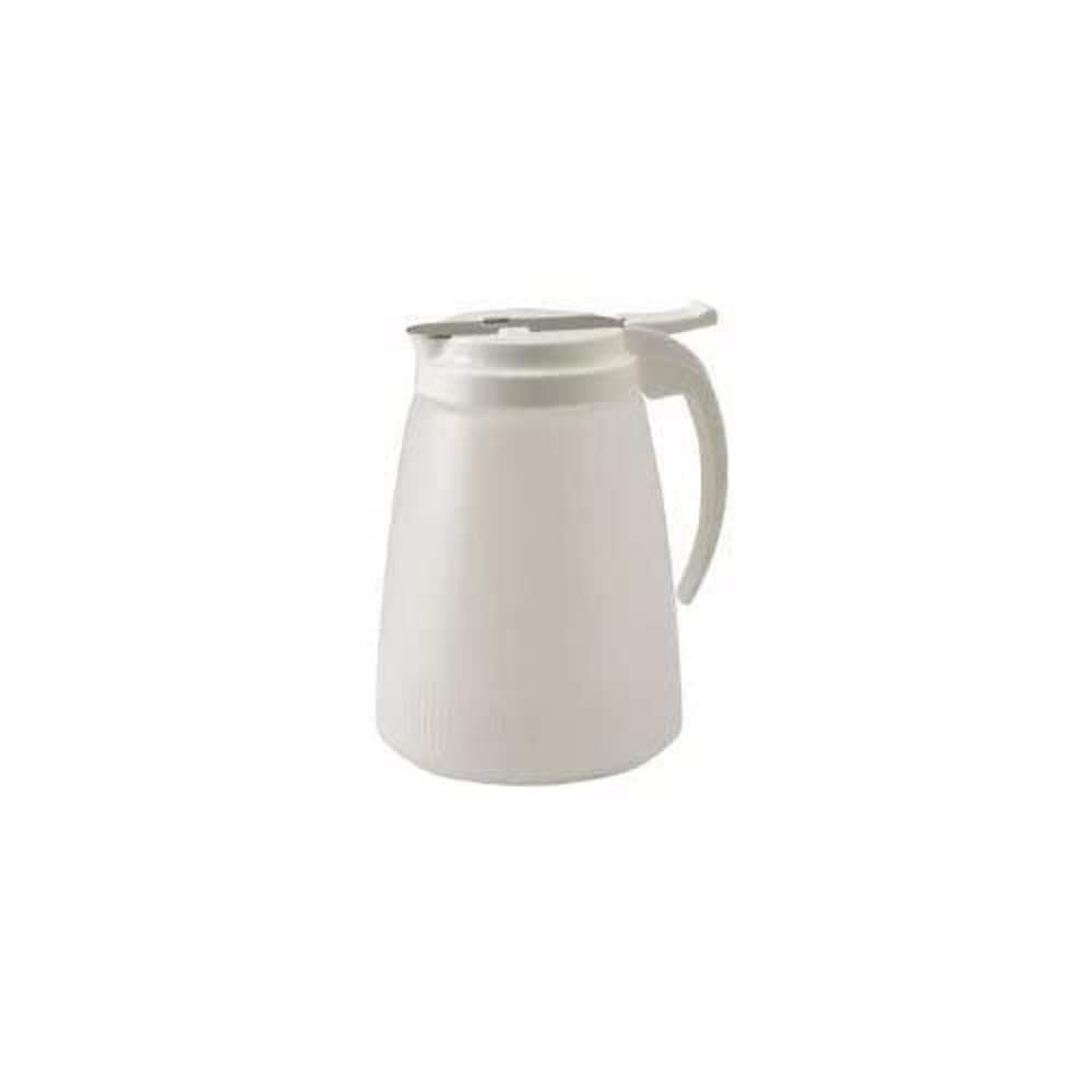 Winco PSUD-32, dispensador de sirope con tapa plástica y cubierta deslizante de acero inoxidable para vertido limpio