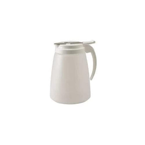 Winco PSUD-32, dispensador de sirope con tapa plástica y cubierta deslizante de acero inoxidable para vertido limpio