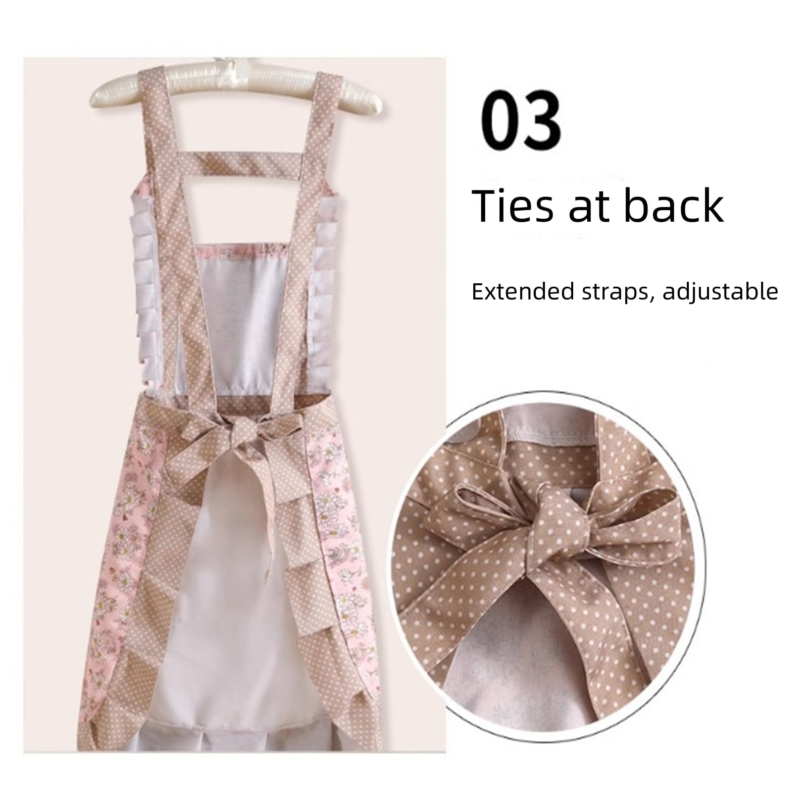 WinDerMo delantal floral ajustable; talla única para diferentes cuerpos.