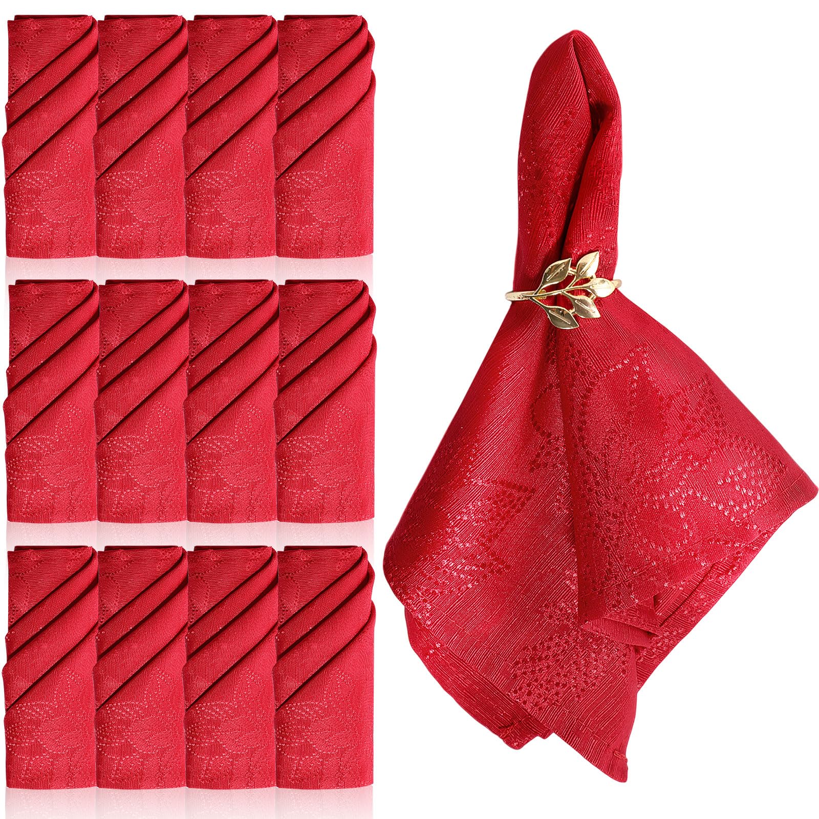 Windkream servilletas navidad rojo jacquard, acabado elegante para la mesa