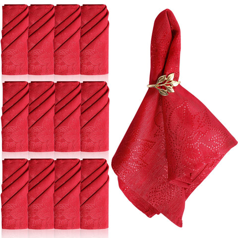 Windkream servilletas navidad rojo jacquard, acabado elegante para la mesa