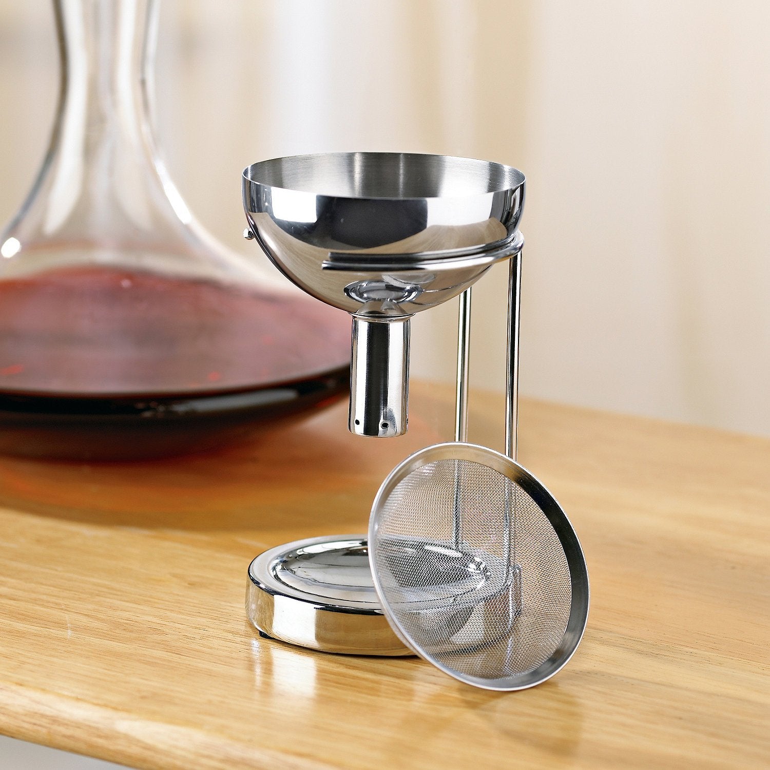 Wine Enthusiast embudo de aeración con soporte para verter con estabilidad