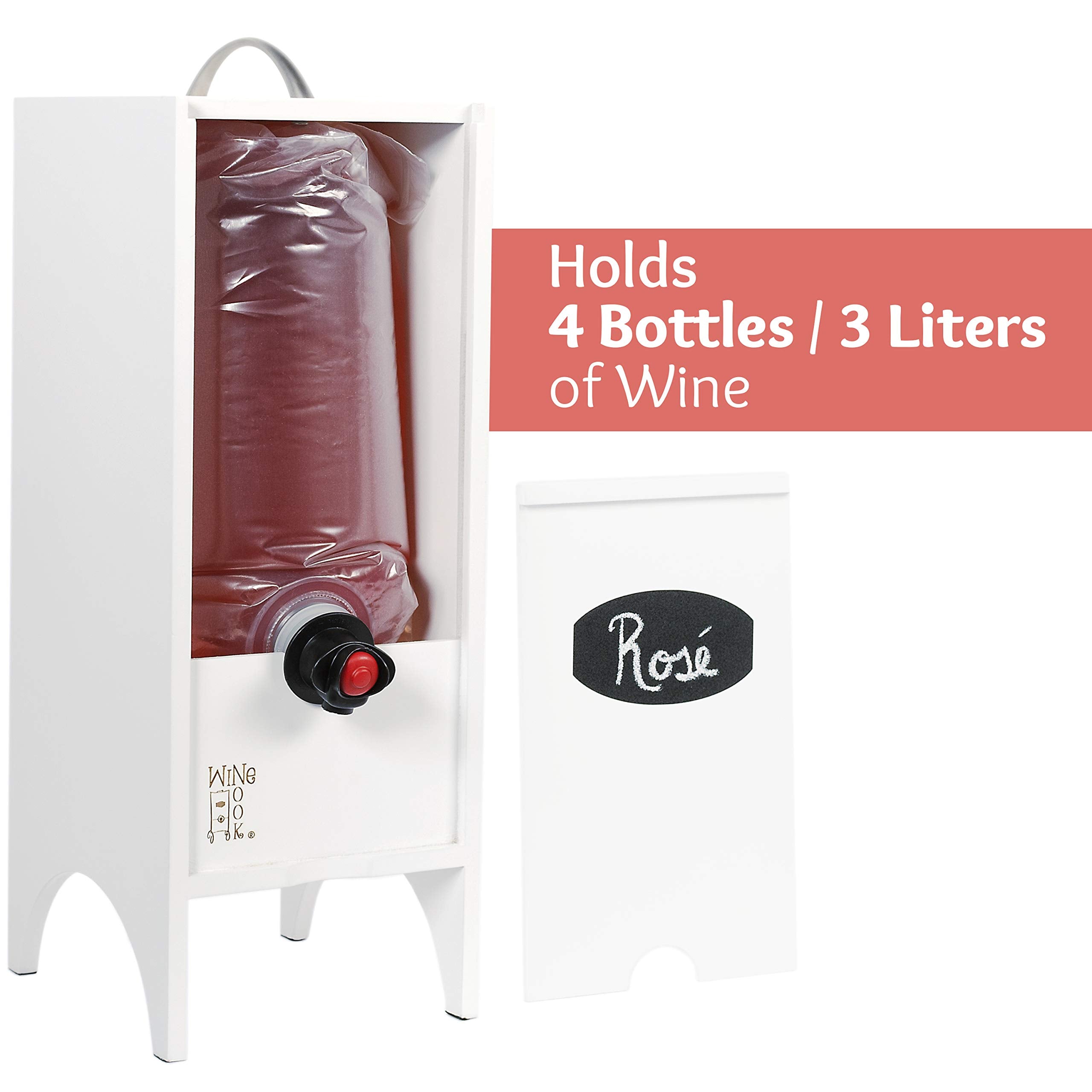 Wine Nook porta-vino con asa, ideal para transportar.