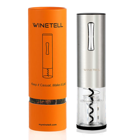 WINETELL abridor eléctrico en acción con un clic para abrir botellas sin esfuerzo