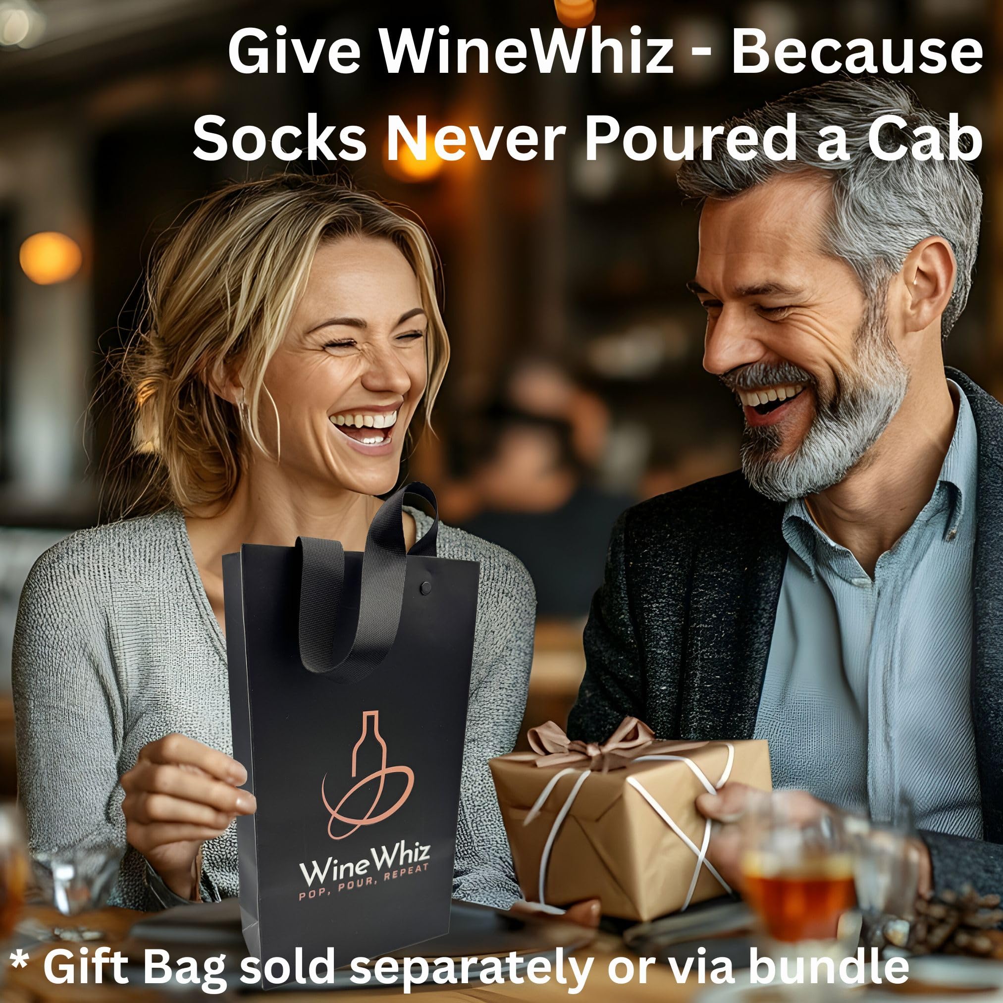 WineWhiz accesorios completos para un servicio de vino elegante.