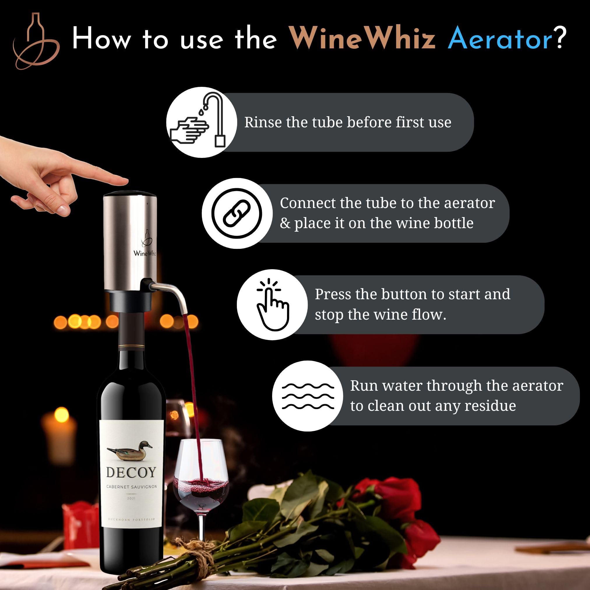 WineWhiz diseño ergonómico para artritis, cómodo de usar.