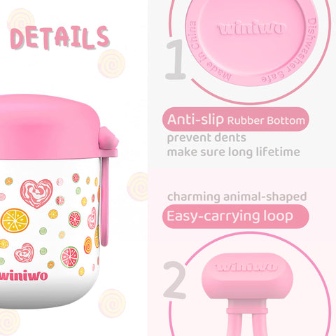 Diseño portátil WINIWO con asa transportable para la mochila escolar.