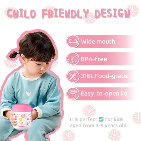 Tapa robusta WINIWO favorece un cierre seguro y fácil para niños.