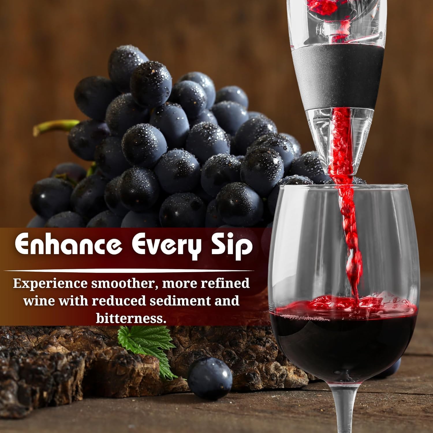 Winkpup purificador de vino: diseño compacto ideal para reuniones.