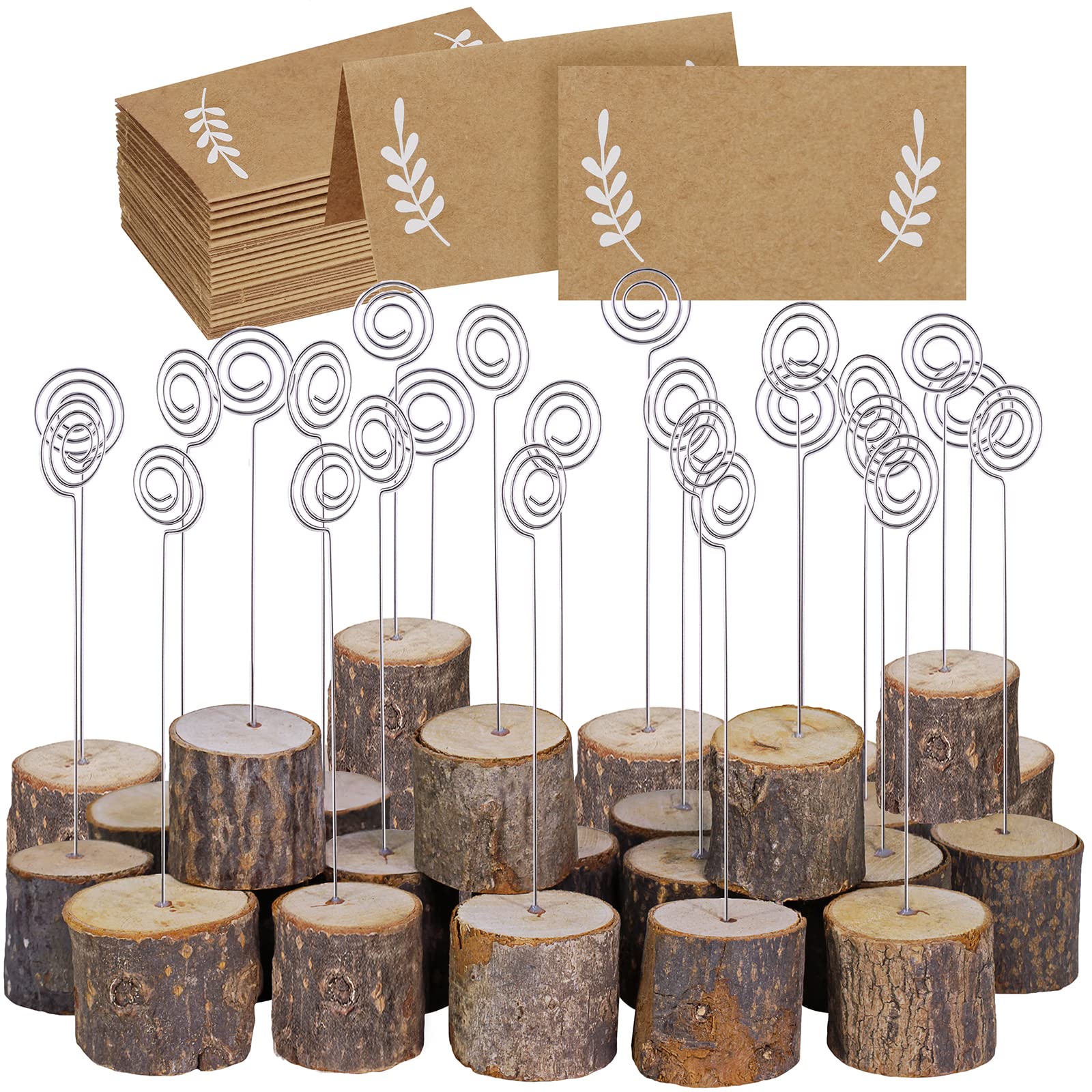 Winlyn soportes-tarjetas-lugar-madera-rustica, ideal para indicar asientos en bodas.