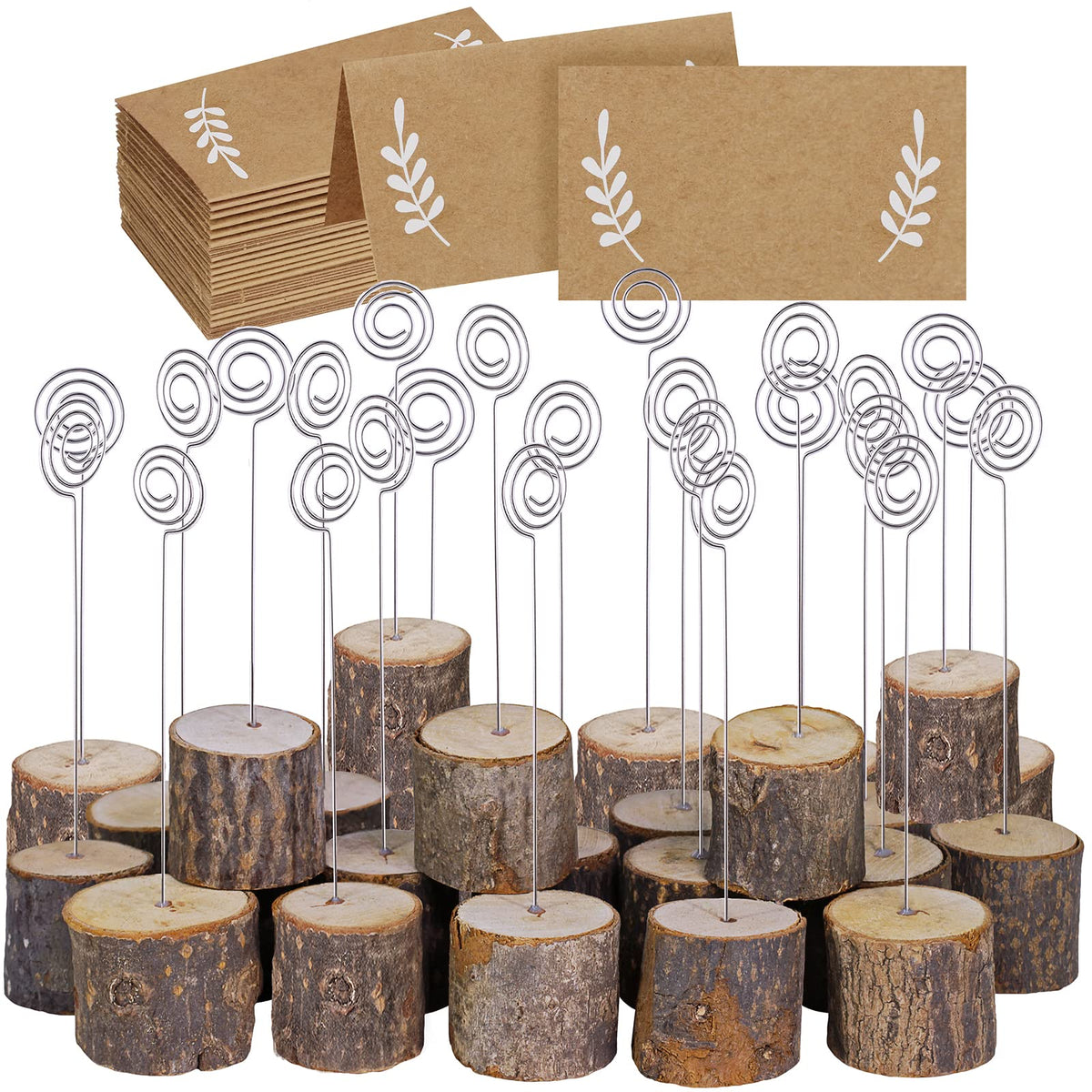 Winlyn soportes-tarjetas-lugar-madera-rustica, ideal para indicar asientos en bodas.