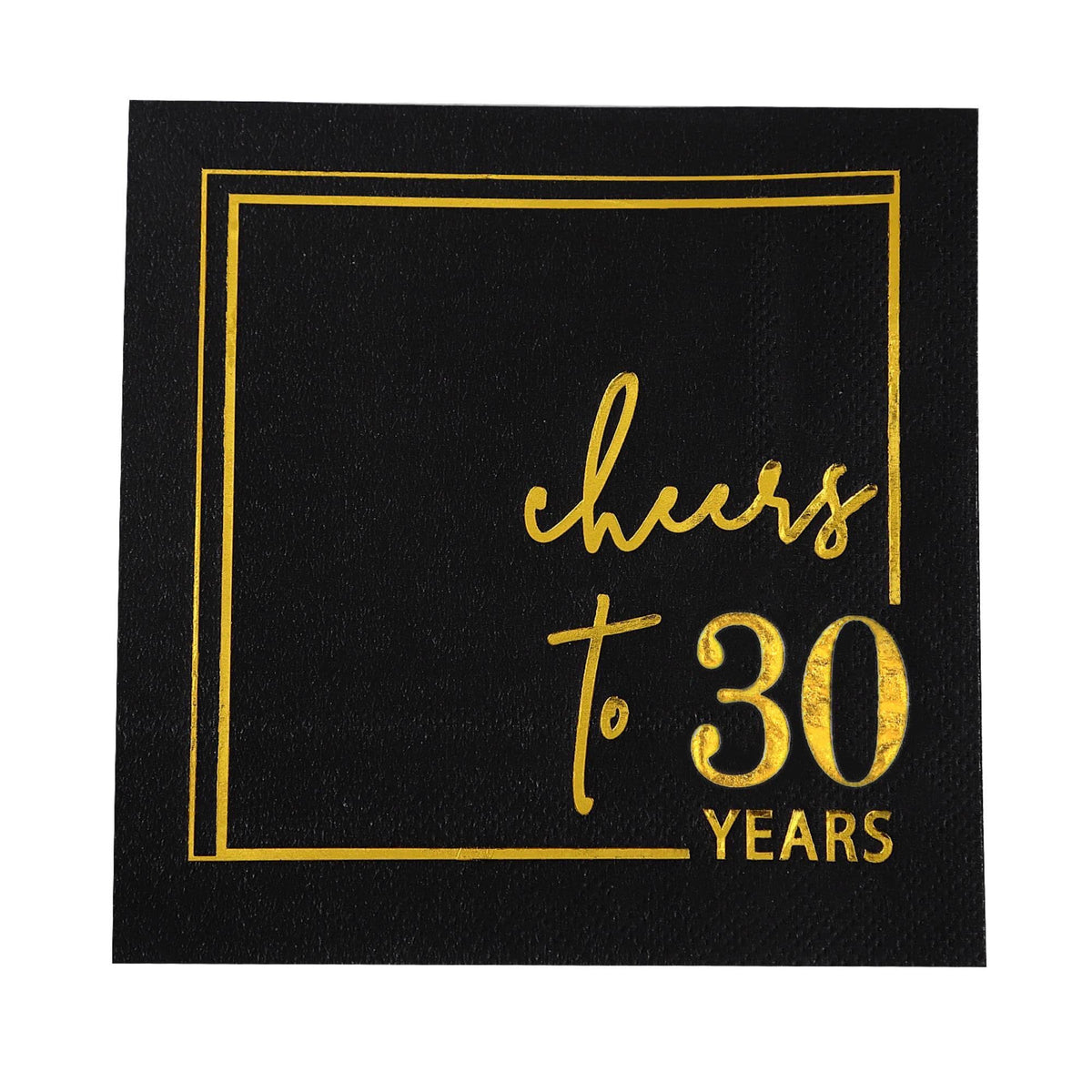 Winoo Design Cheers to Years: servilletas doradas y negras para cumpleaños.