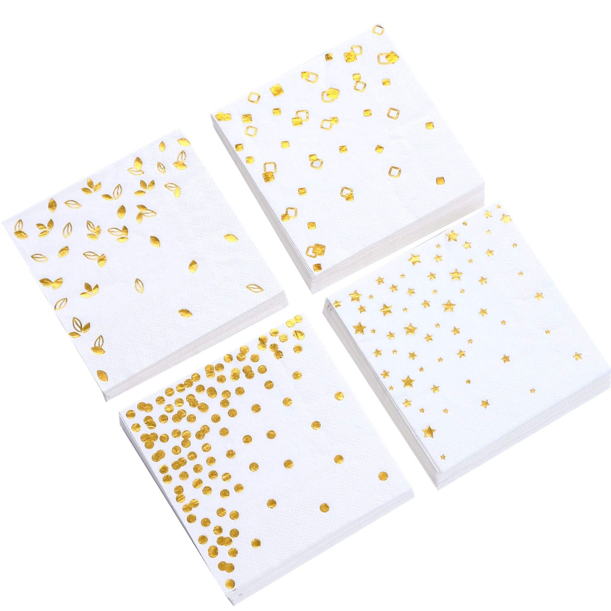 Winoo Design: servilleta dorada con puntos, ideal para fiestas elegantes.