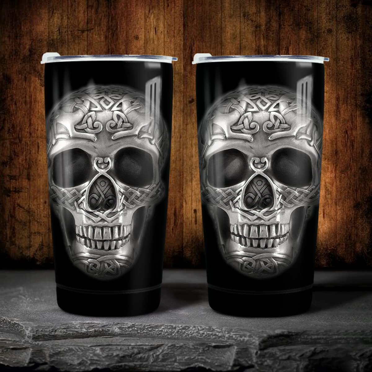 winorax Skull Tumbler, apto para bebidas frías y calientes durante todo el día.
