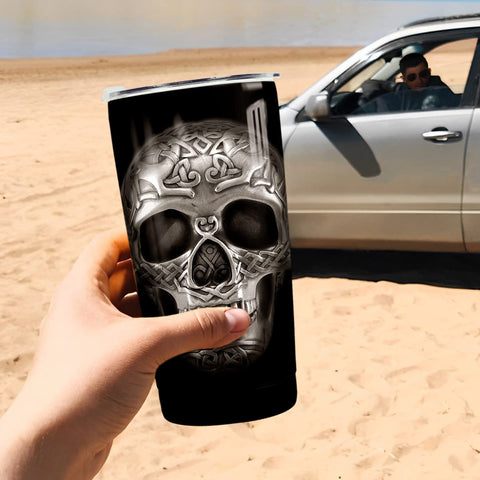 winorax Skull Tumbler, apto para coche y mochila, transporte cómodo.