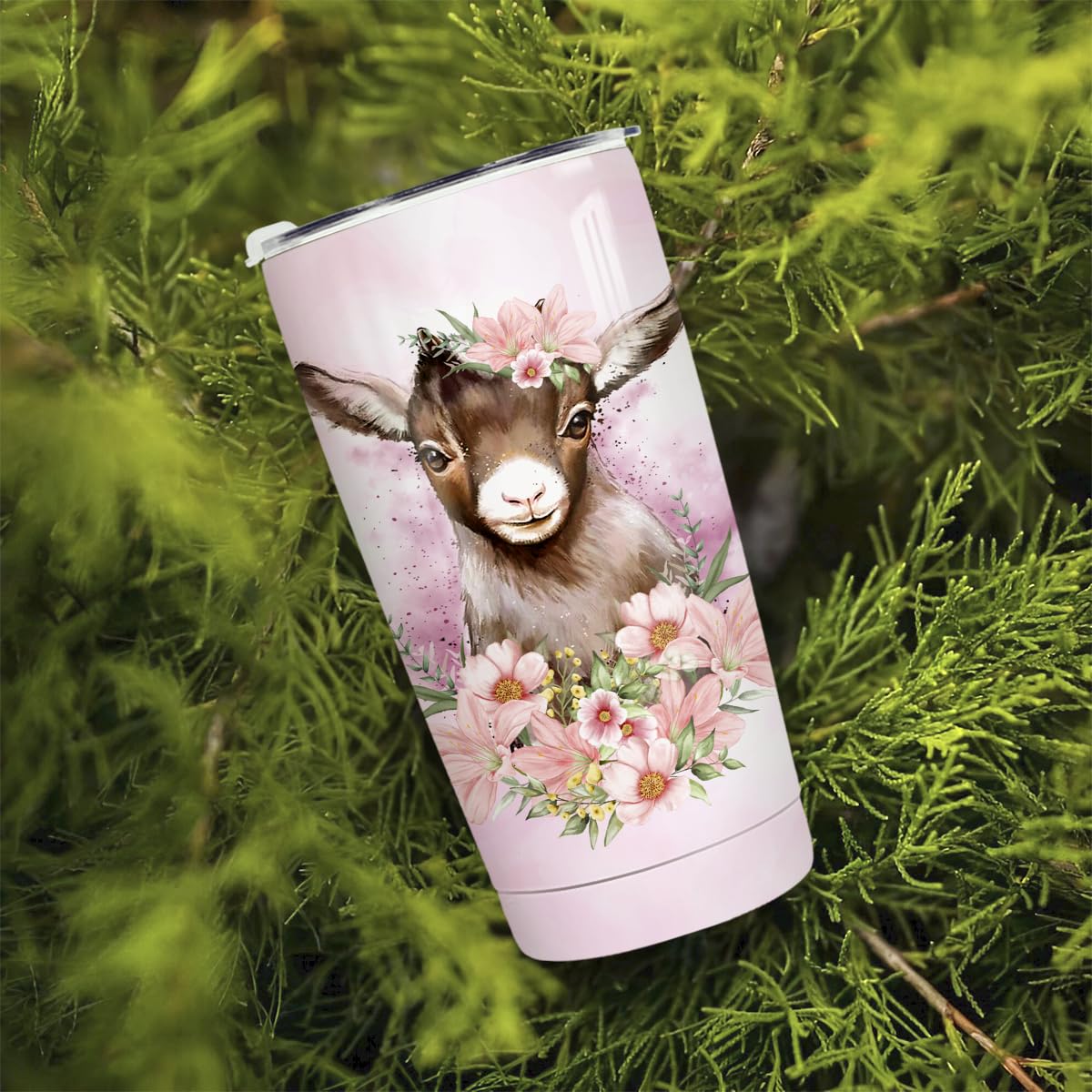 Impresión de borde a borde con diseño vibrante de cabras