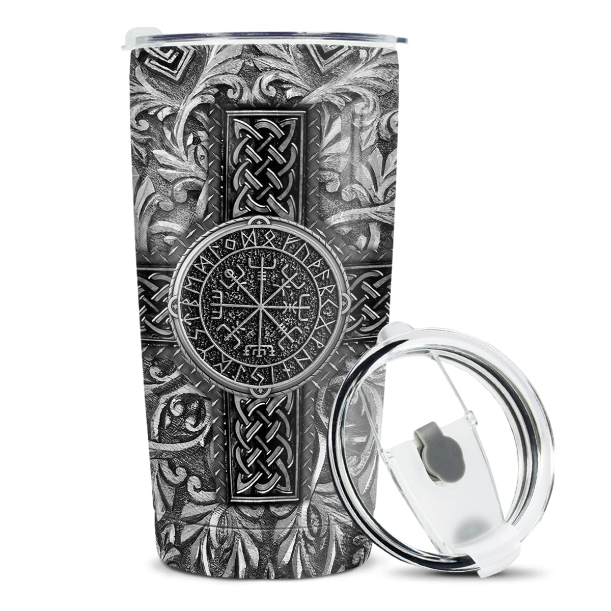 Winorax vaso térmico vikingo con diseño impreso, regalo vistoso para uso diario.