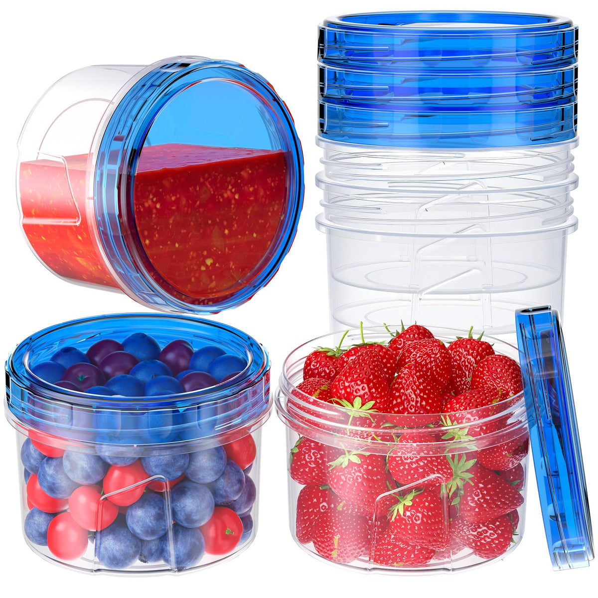 Winproper seis-pack contenedores 16 oz para porciones diarias seguras