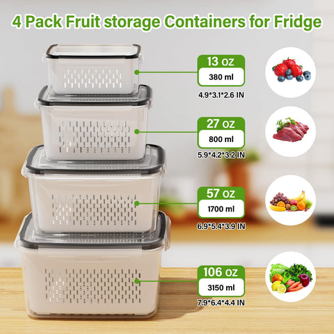 Winproper tazon de lavado de fruta con filtro integrado para escurrir.