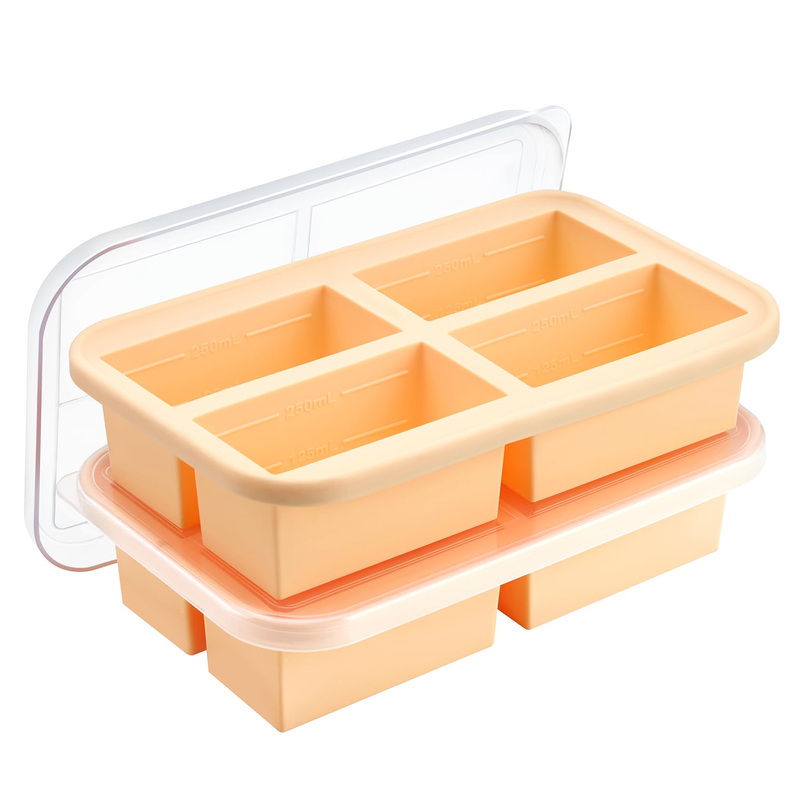 Bandeja Winrock de congelación 1 taza con 4 porciones para planificar comidas.