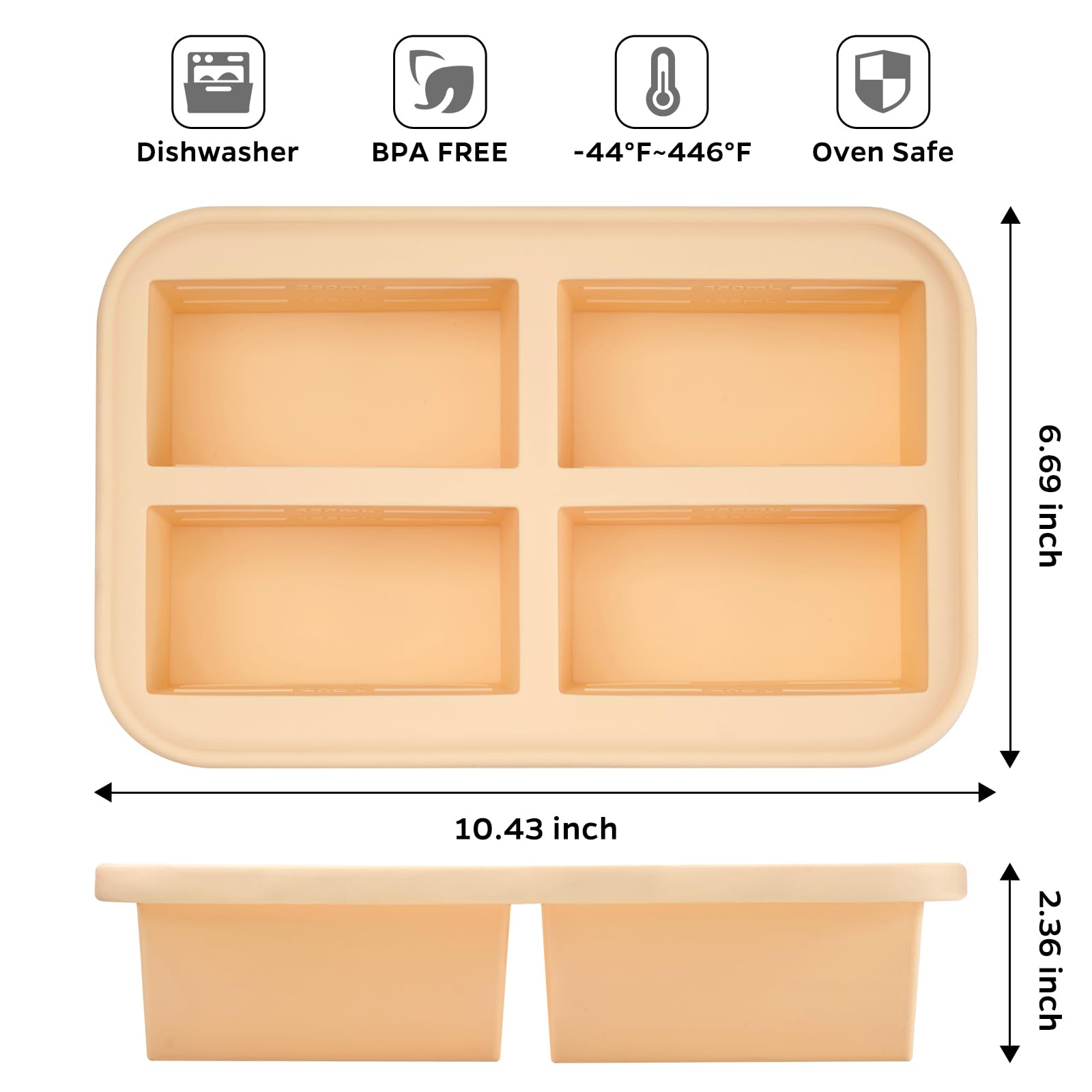 Bandeja de silicona Winrock con tapa transparente mantiene la frescura de los alimentos.