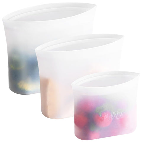 Winrock bolsas de silicona para almacenamiento en tres tamaños reutilizables.