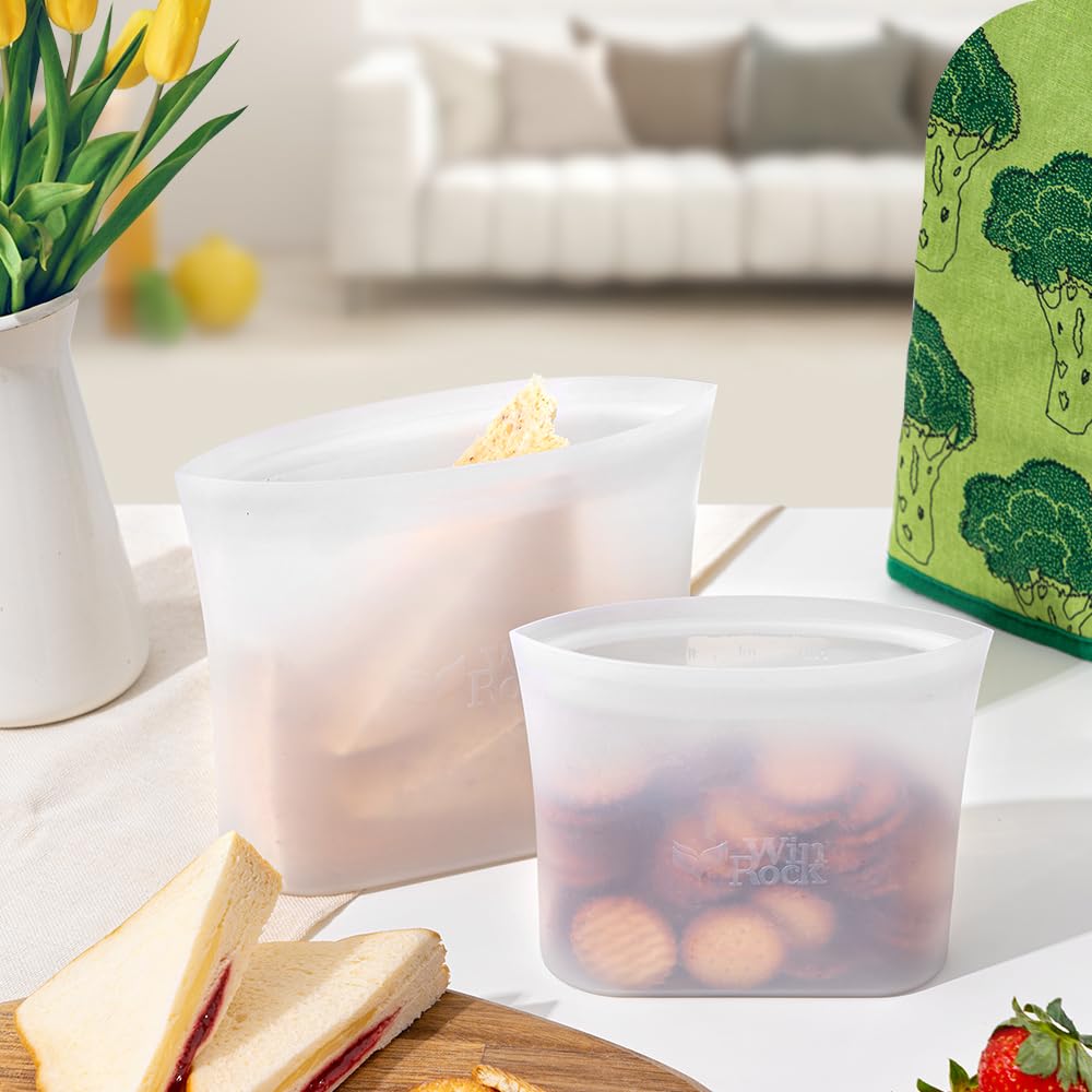 Winrock bolsas silicona aptas para lavavajillas, limpieza sencilla.