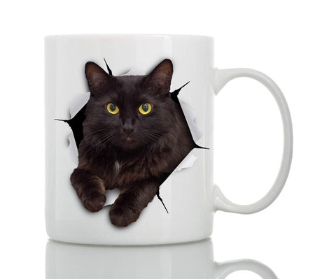 Taza Winston & Bear con gato divertido, ideal para empezar la mañana