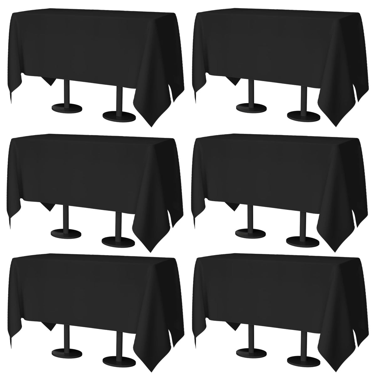 Mantel Winwingo 60x102 negro para mesa rectangular, ideal para cenas y eventos.