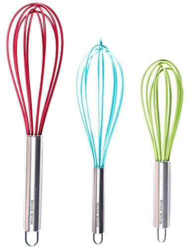 Wired Whisk: juego de batidores de silicona para mezclar sin rayar superficies antiadherentes.