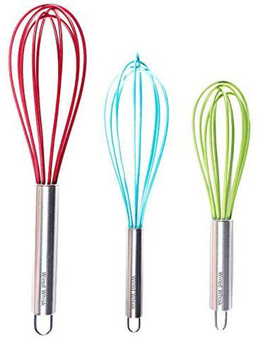 Wired Whisk: juego de batidores de silicona para mezclar sin rayar superficies antiadherentes.