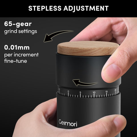 Geimori T38 Plus con tecnología antiestática minimiza migas durante la molienda.
