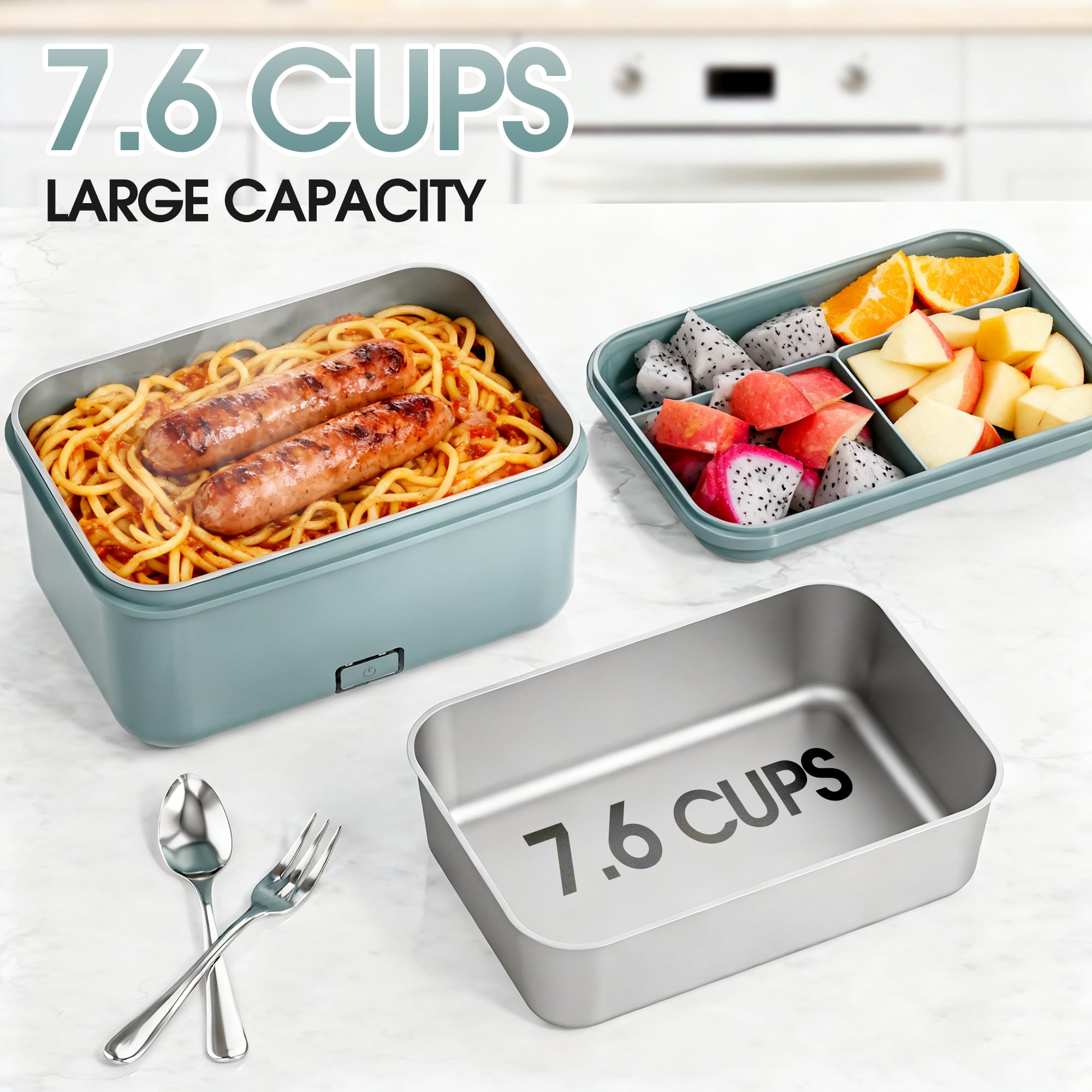 Accesorios incluidos: tenedor, cuchara y bolsa aislante para comidas completas.