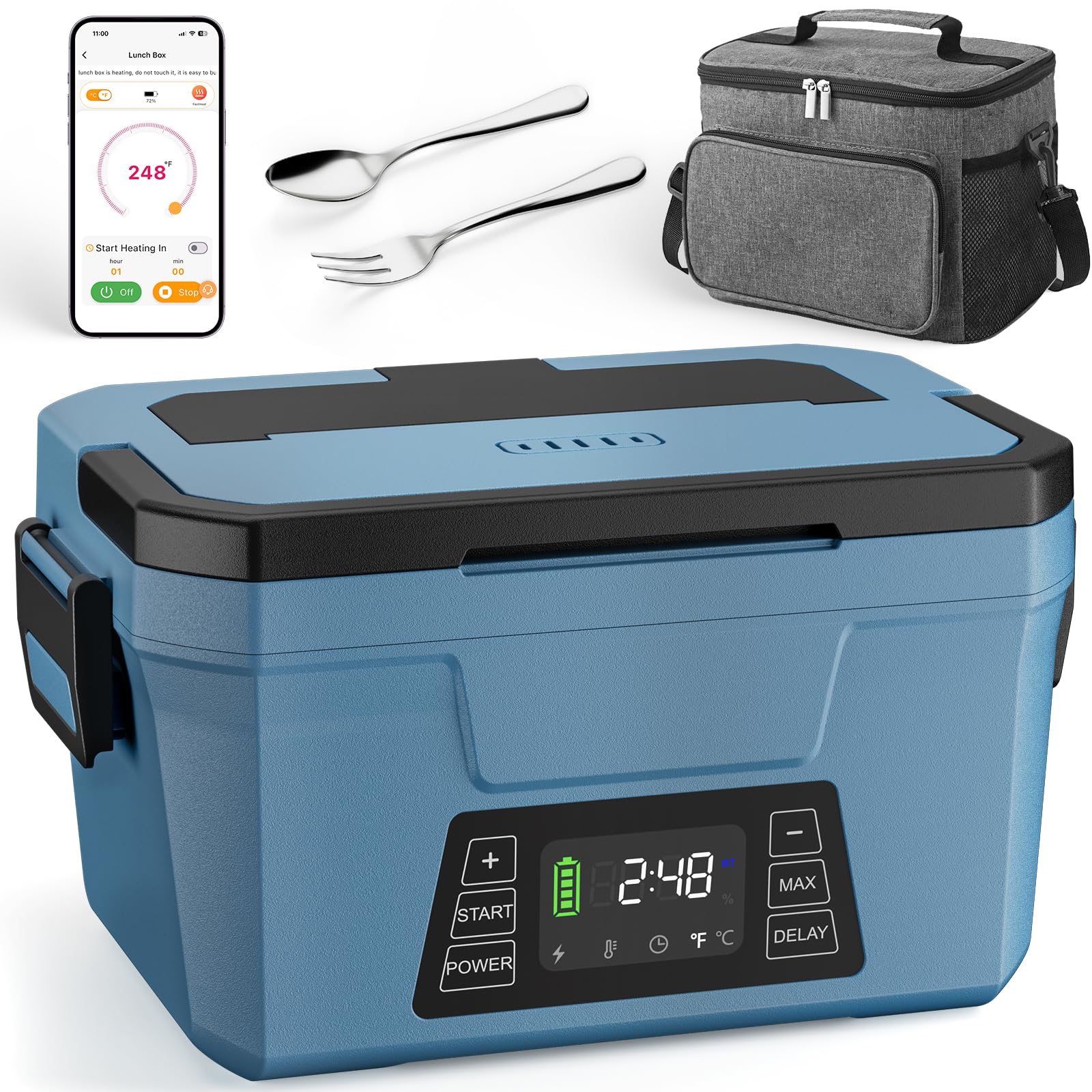 Wisakey lonchera eléctrica inalámbrica con control por aplicación para comodidad en movimiento