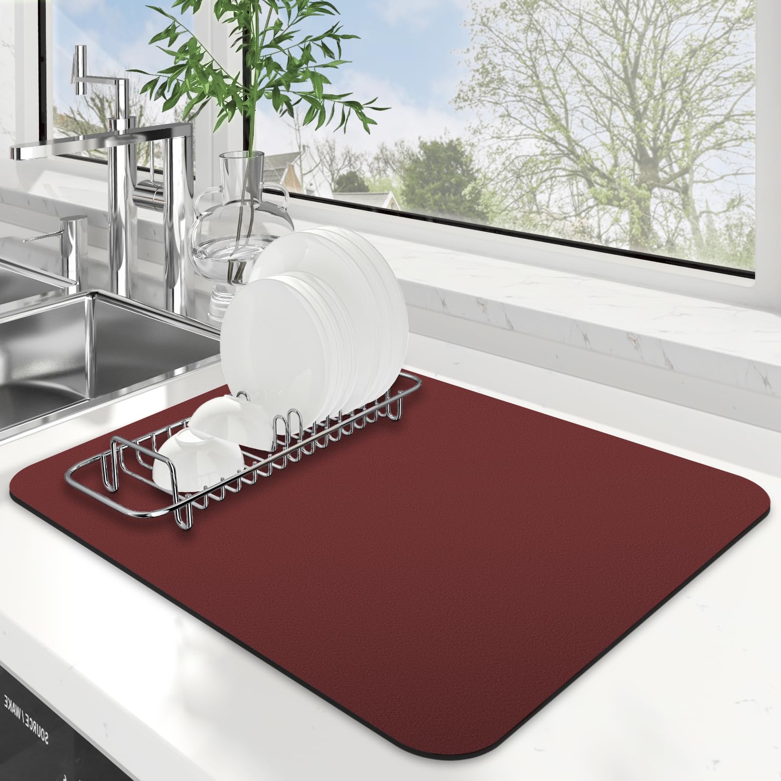 WISELIFE tapete de secado absorbente para platos, secado rápido y suave para superficies.