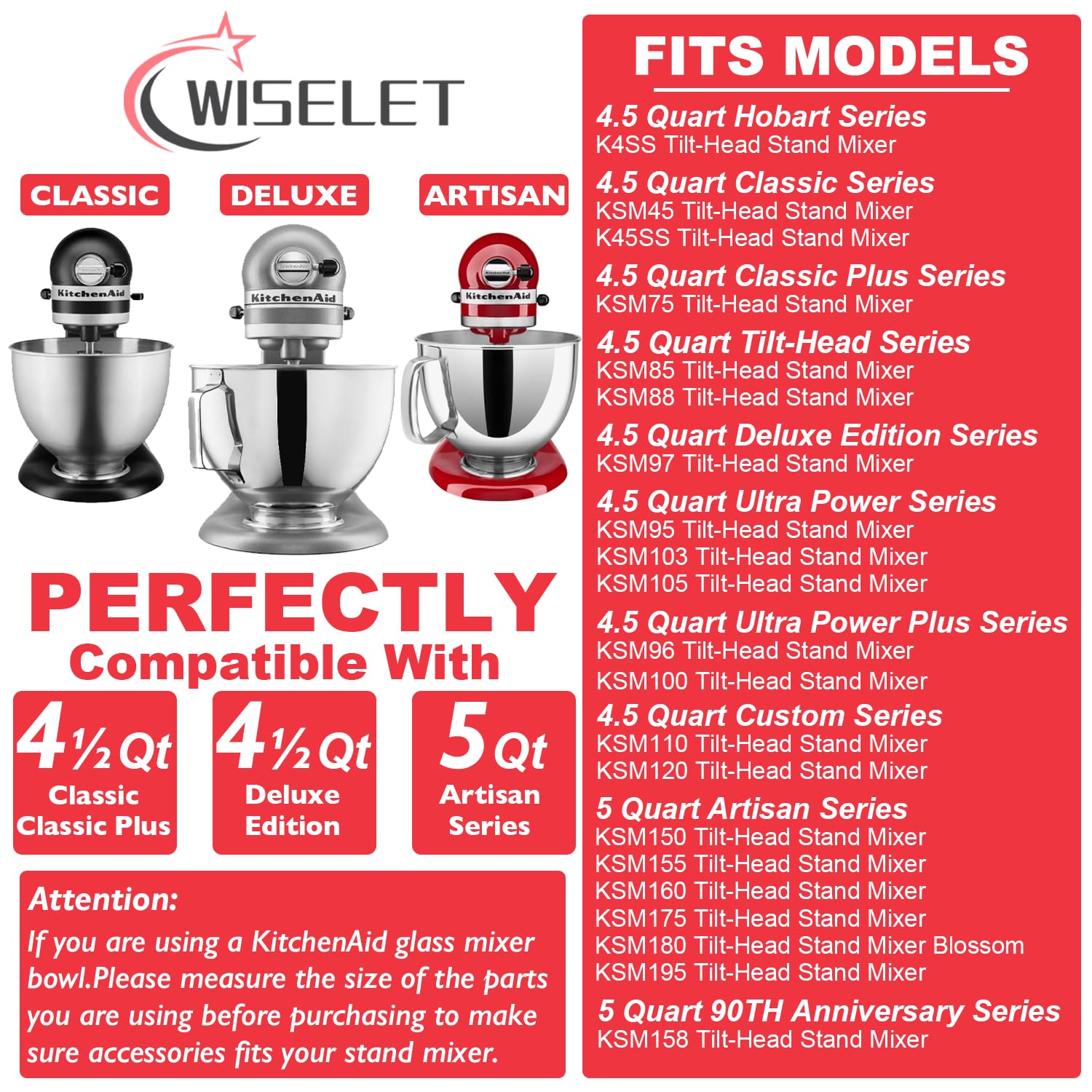 Wiselet: accesorios de acero inoxidable para Kitchenaid, durabilidad y limpieza sencilla