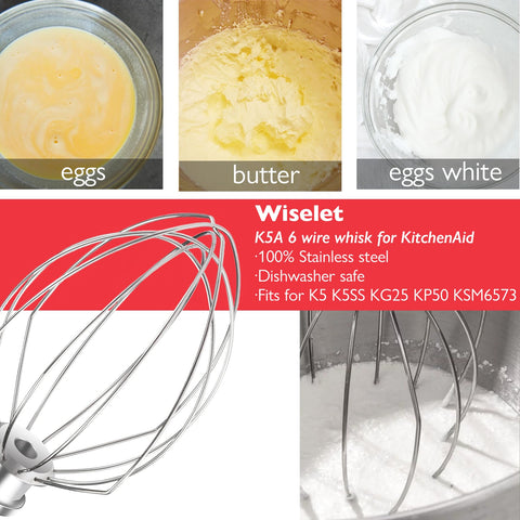 Wiselet K5A batidor compatible con tazones especiales tulip de KitchenAid