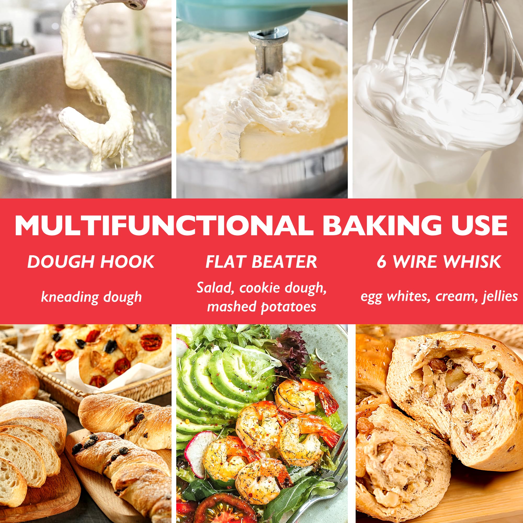 Batidor plano Wiselet para KitchenAid, textura estable en la mezcla