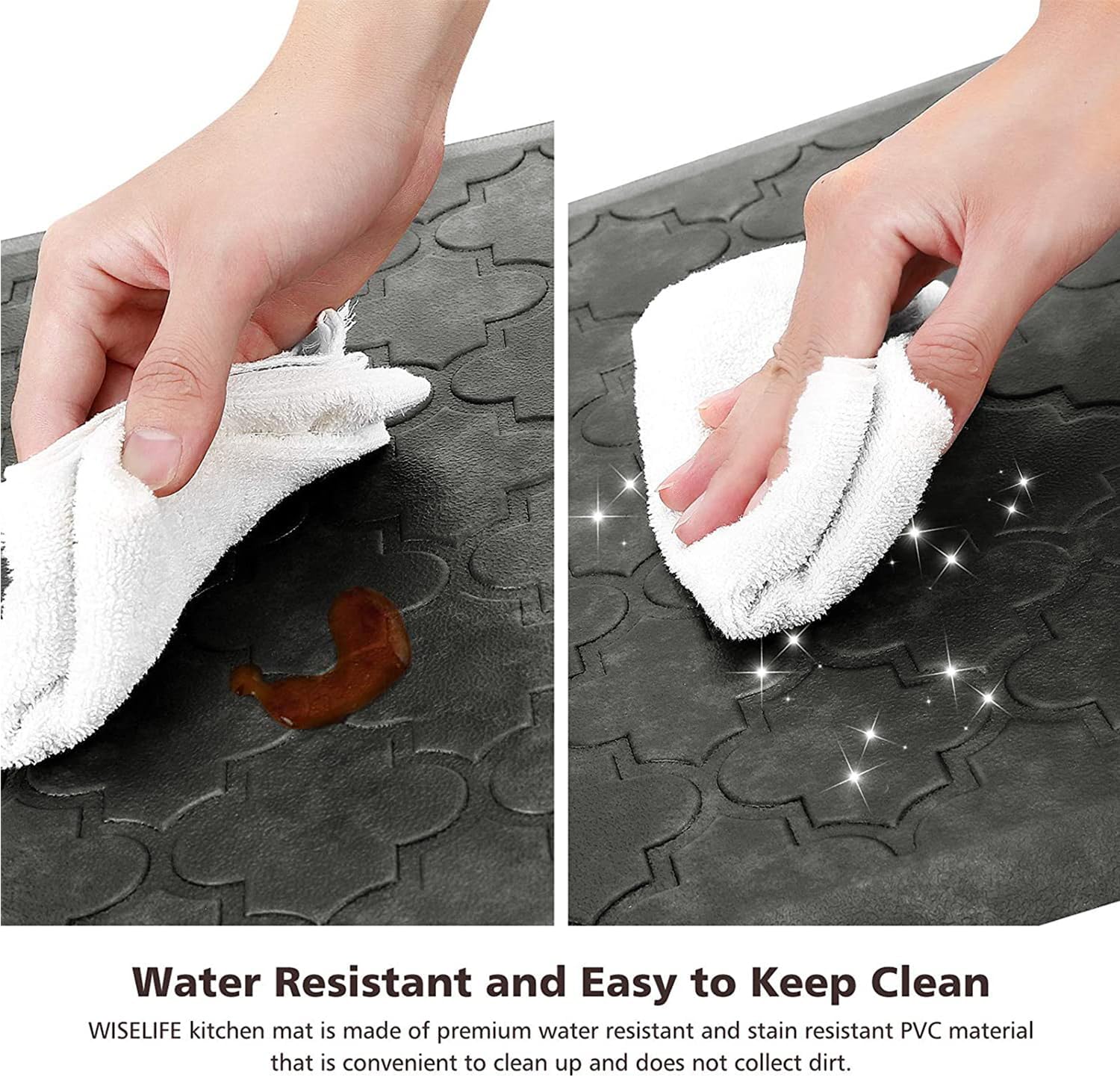 WISELIFE alfombra para pies amplia, soporte suave para horas largas de cocina.