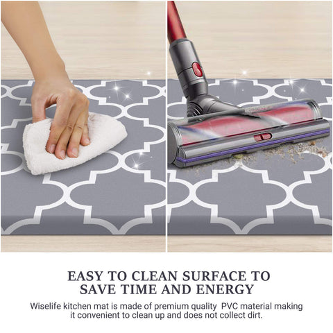 WISELIFE alfombra lavadero-oficina gris ofrece soporte cómodo para pies