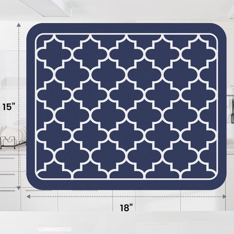 Wiselife: alfombra secado platos, diseño de cuatro hojas decorativo en cocina.