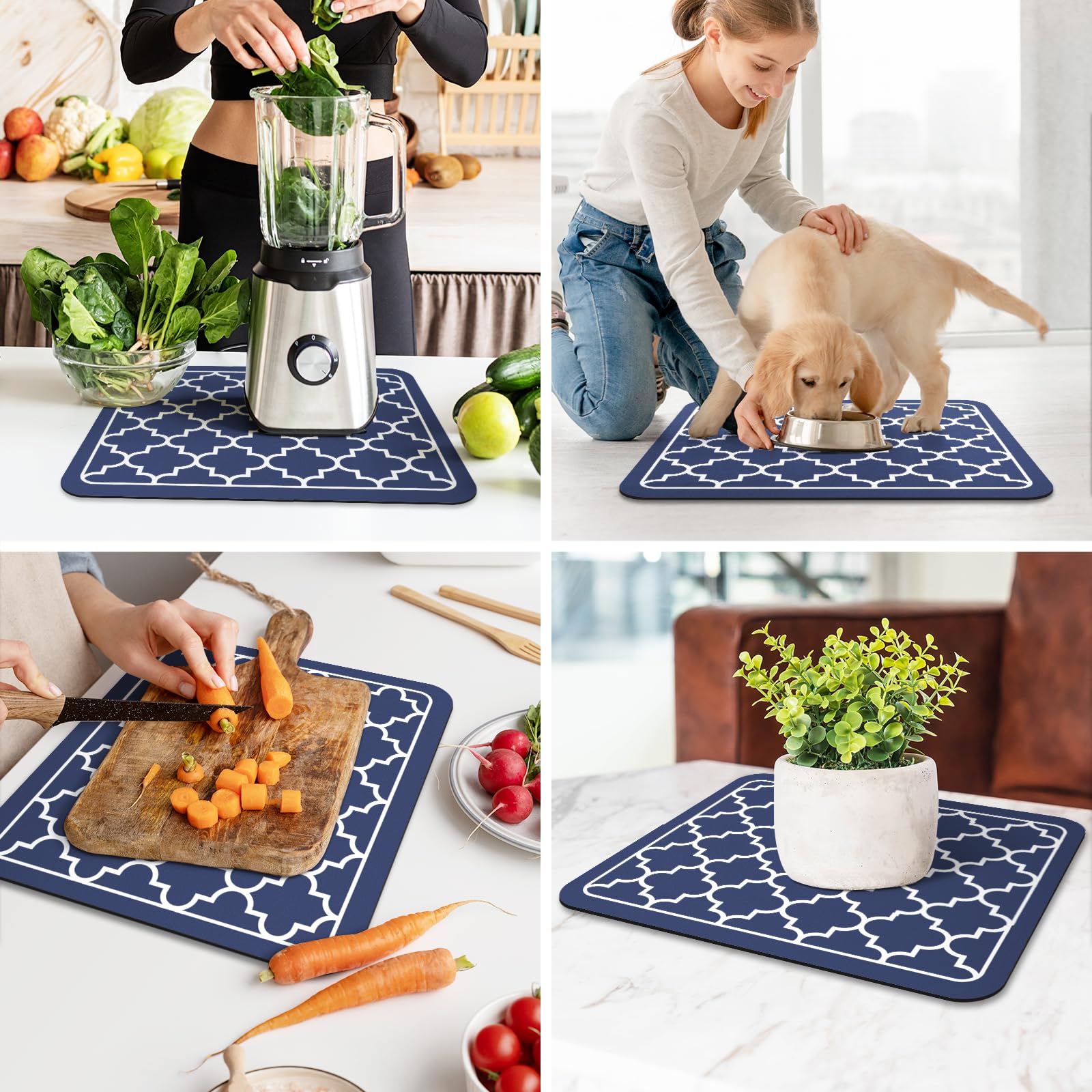 Wiselife: alfombra secado platos fácil de limpiar bajo el grifo.