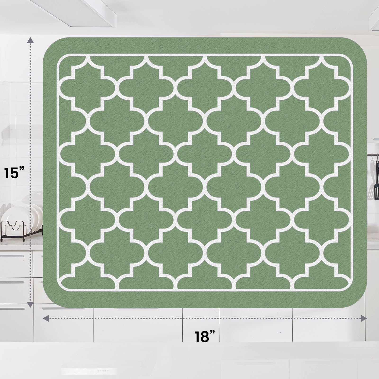 Almohadilla WISELIFE 16x24 verde para secado amplio.