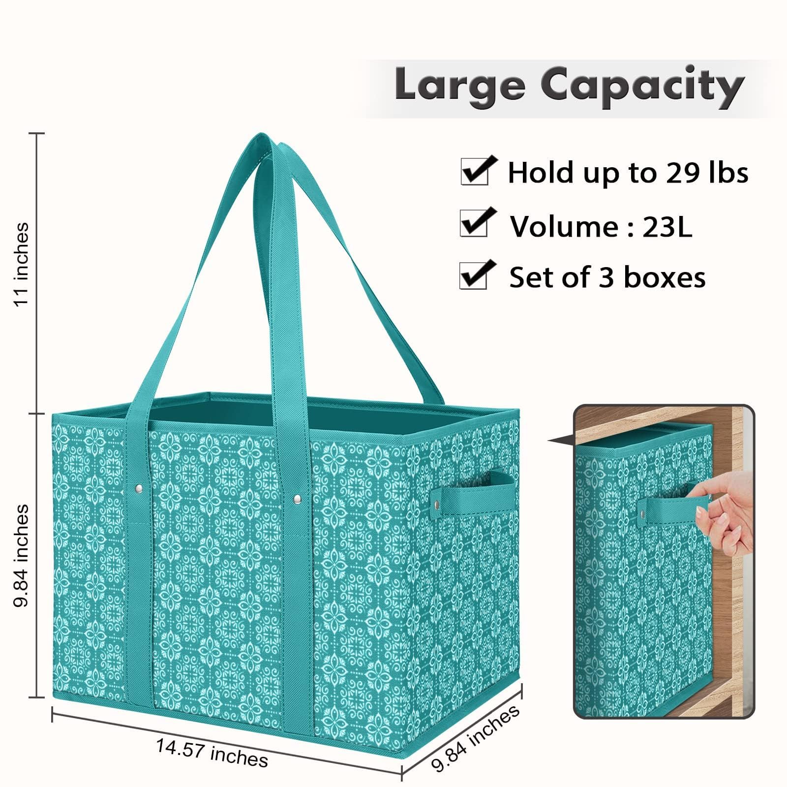 WiseLife bolsa-compra-grande-verde resistente al agua para supermercado