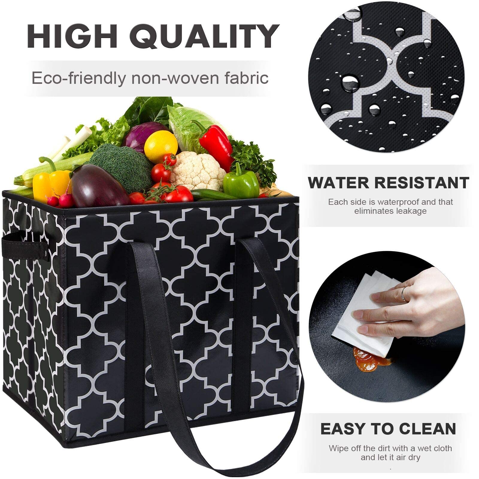 WiseLife bolsas de compra de alta capacidad para carga semanal.