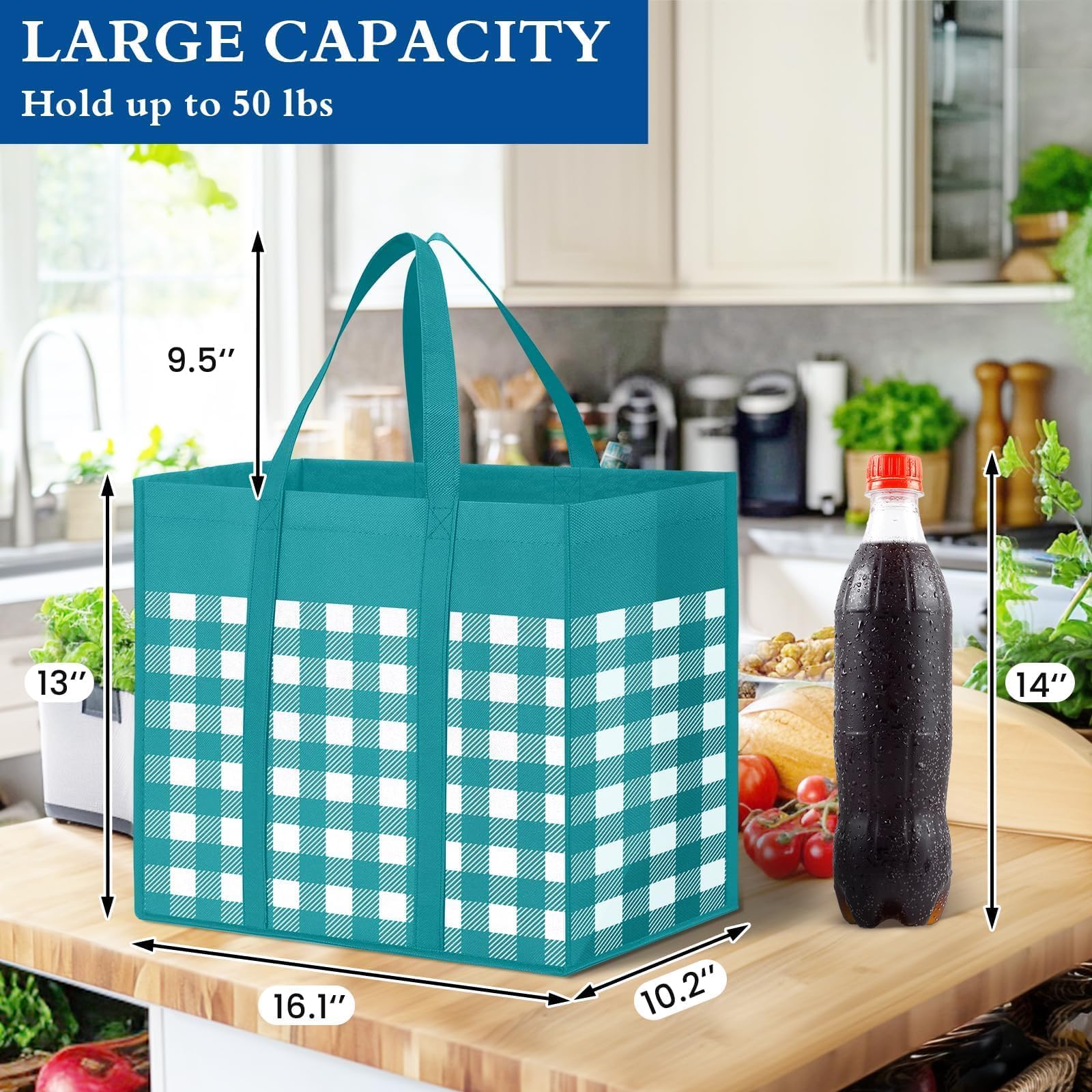 Bolsas Wiselife con asa larga, transporte cómodo de compras.