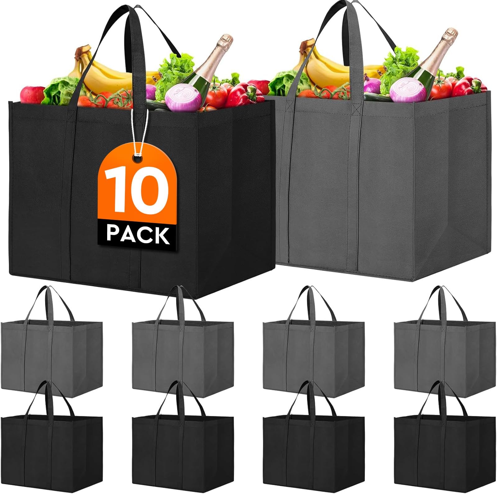 Bolsas wiselife reutilizables diez plegables para compras grandes.