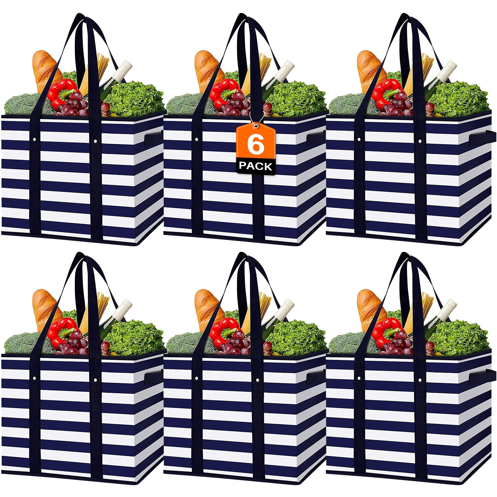 WISELIFE: bolsas de compra reutilizables grandes y resistentes al agua para tus compras.