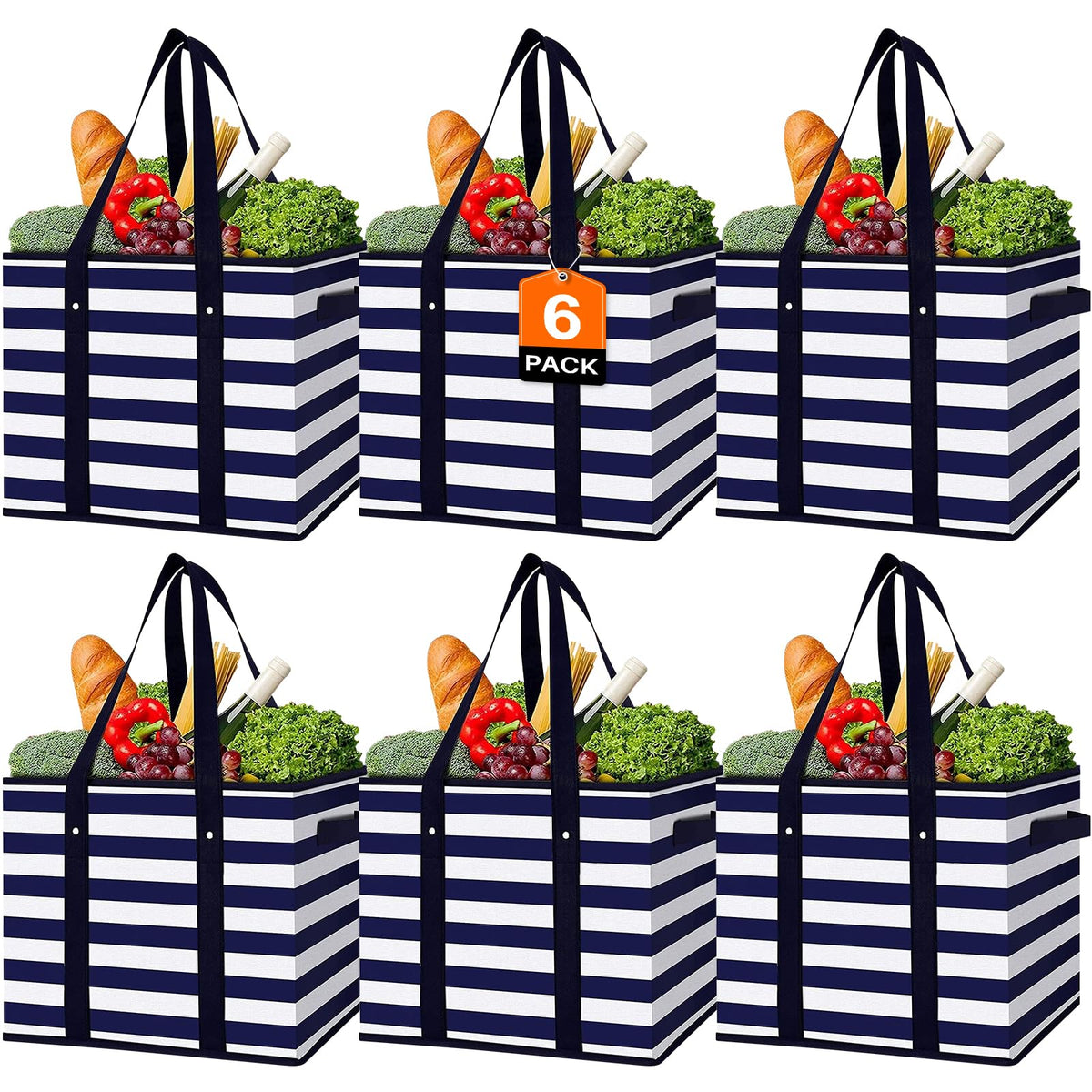 WISELIFE: bolsas de compra reutilizables grandes y resistentes al agua para tus compras.