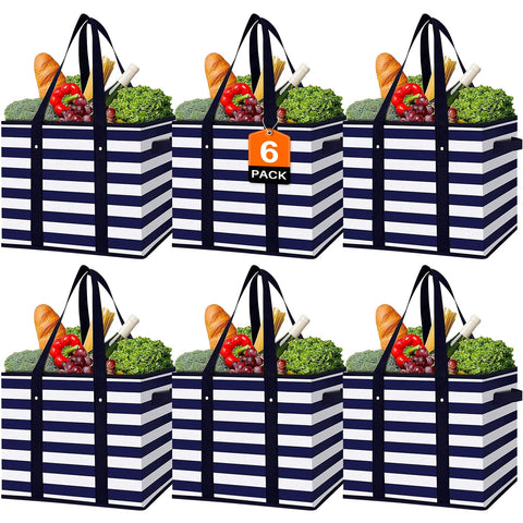 WISELIFE: bolsas de compra reutilizables grandes y resistentes al agua para tus compras.